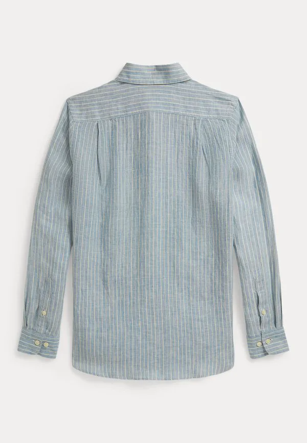 Полосатая льняная рубашка 714y Polo Ralph Lauren, Blue Cream — фото 2