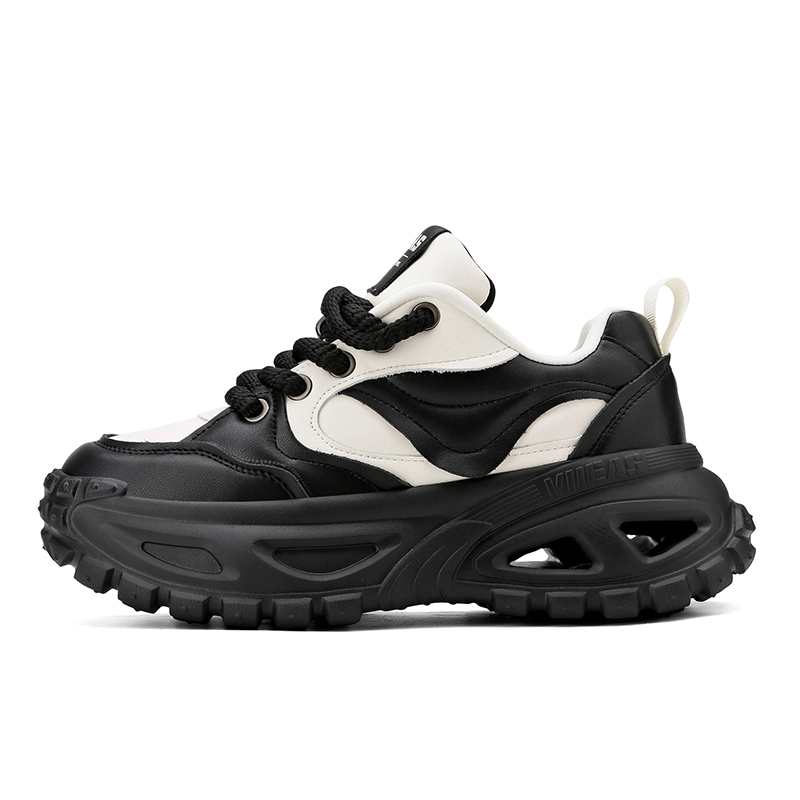 

VIIEAS Высокие низкие массивные кроссовки для мужчин черные бежевые, цвет Black Beige