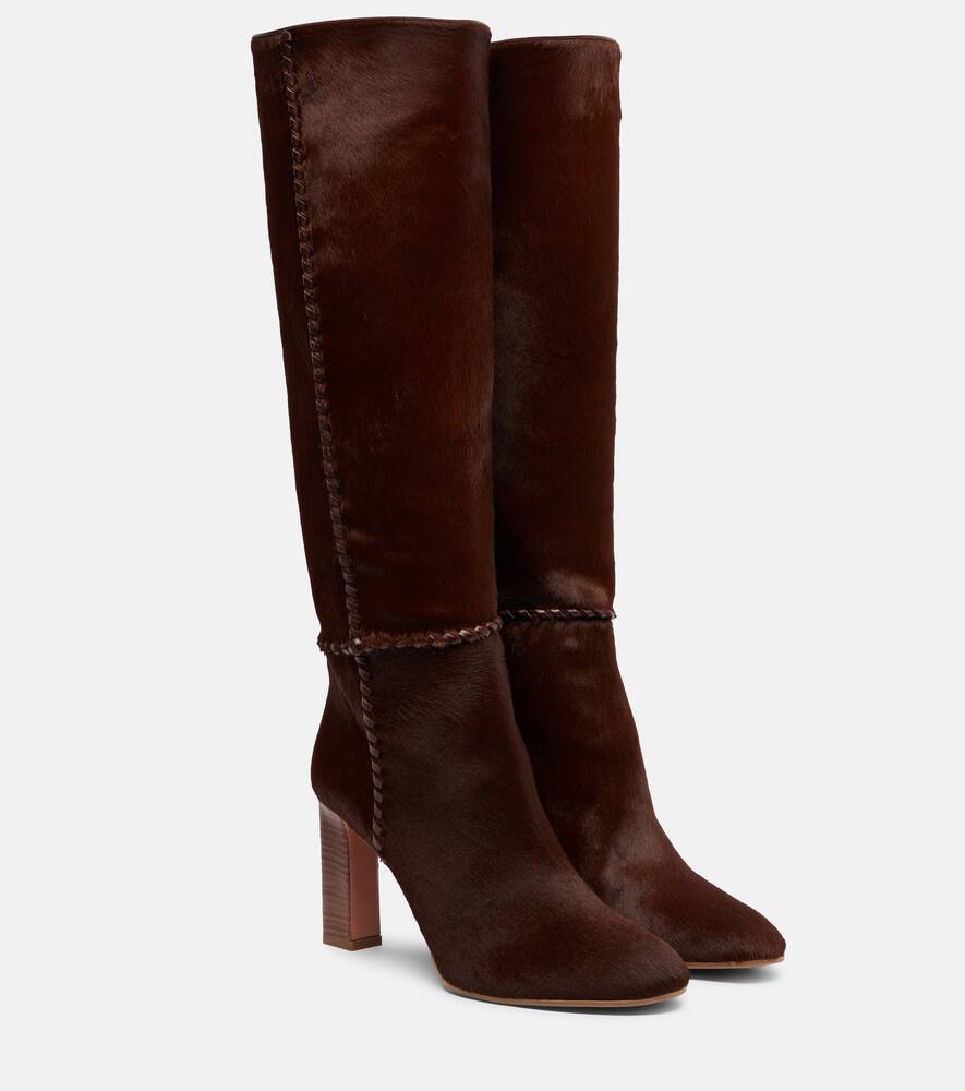 Ботфорты Indy 85 из пони Aquazzura, Rich Cognac