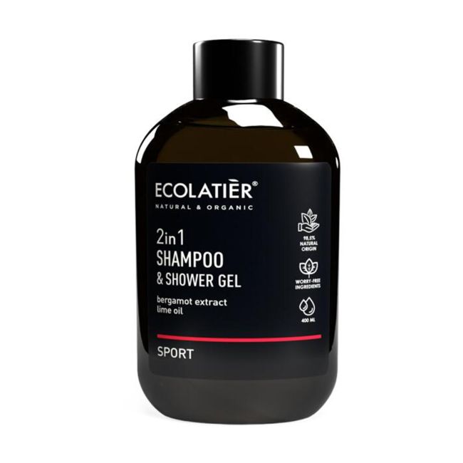

Спортивный шампунь для волос и гель для душа 2в1 Ecolatier, 400 мл