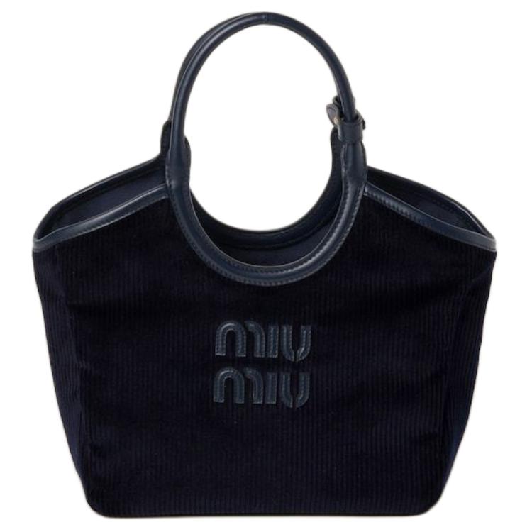 

Сумка через плечо из ткани женская морская синяя MIU MIU