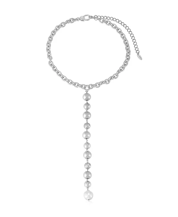 

Посеребренное ожерелье-лариат с глубокими каплями Ettika, silver