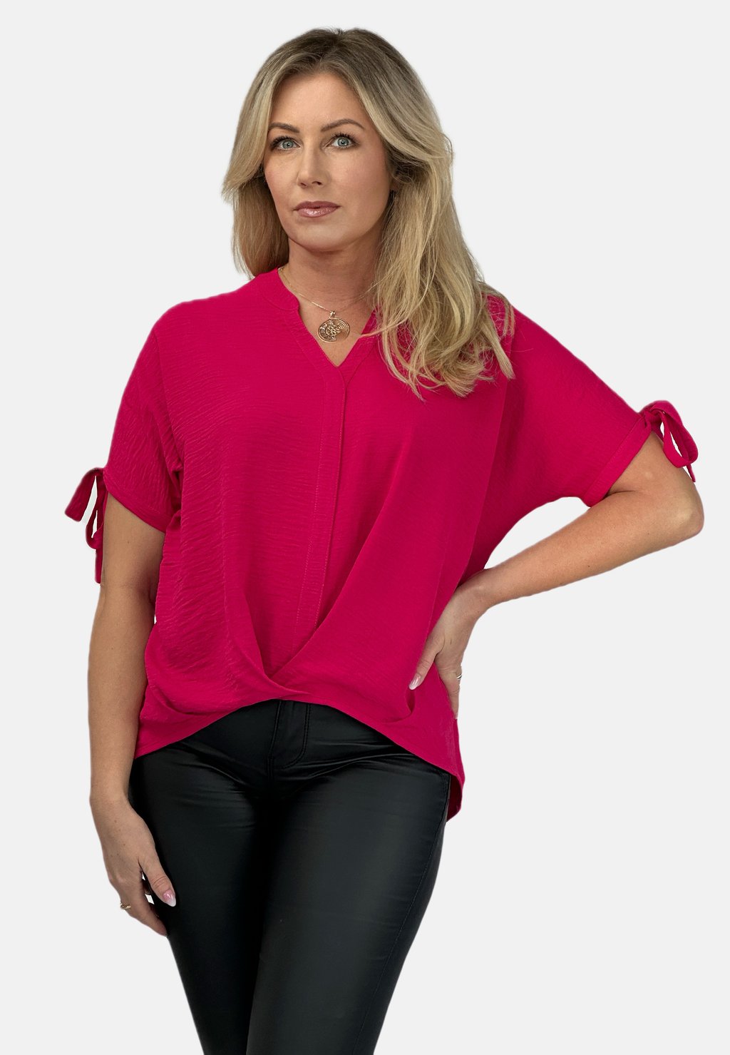 

Блуза WRAP FRONT SHORT SLEEVE REGINA FASHION, розовый
