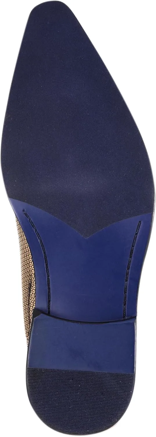 

Мужские праздничные лоферы Amali Sparkling с металлическим носком - мужская обувь для выхода - металлические лоферы для мужчин - диско-туфли для мужчин - дизайнерская обувь, золотой