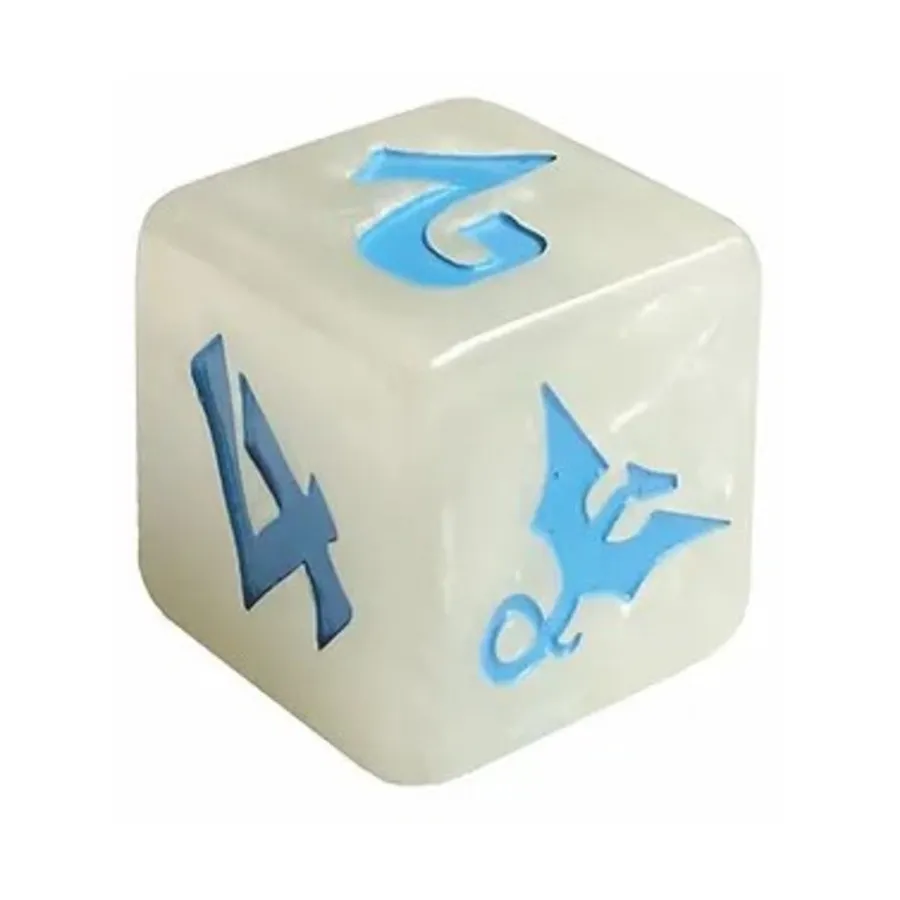 

d6 Белый водоворот с синим, Dragon Dice (Black Oak)