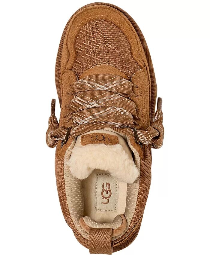 Детские уютные кроссовки на шнуровке Lowmel Ugg, бежевый — фото 4