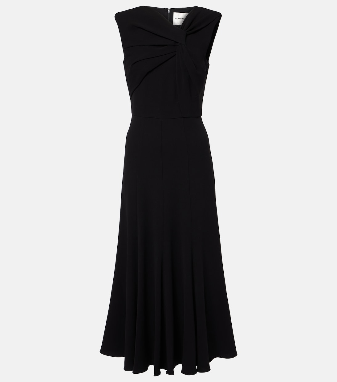 

Платье миди из кади со сборками Roland Mouret, черный