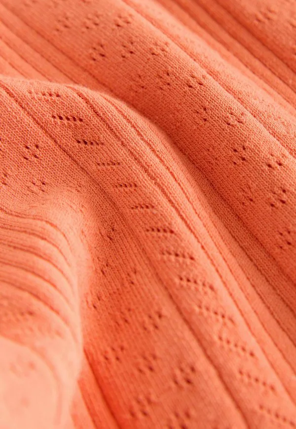 Футболка-Поло с ажурным принтом, стандартного кроя. Next, Orange Embroidered Detail — фото 2
