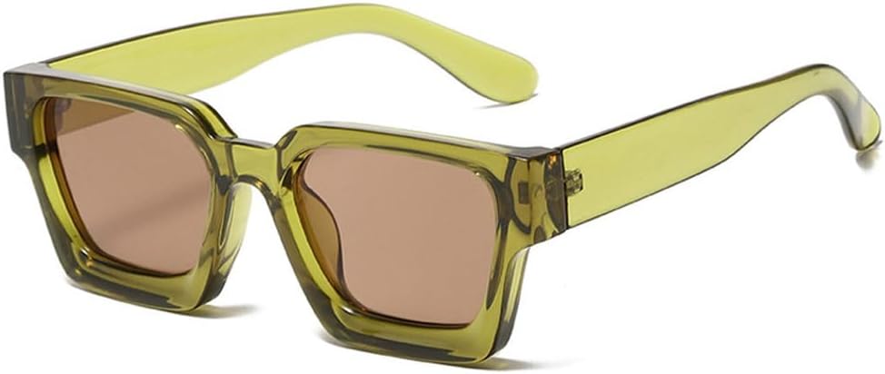 

Популярные модные квадратные солнцезащитные очки конфетных цветов для женщин в стиле ретро-панк, сине-зеленые оттенки, защита от ультрафиолета UV400, модные солнцезащитные очки для мужчин WNCKSQ, Green Tea