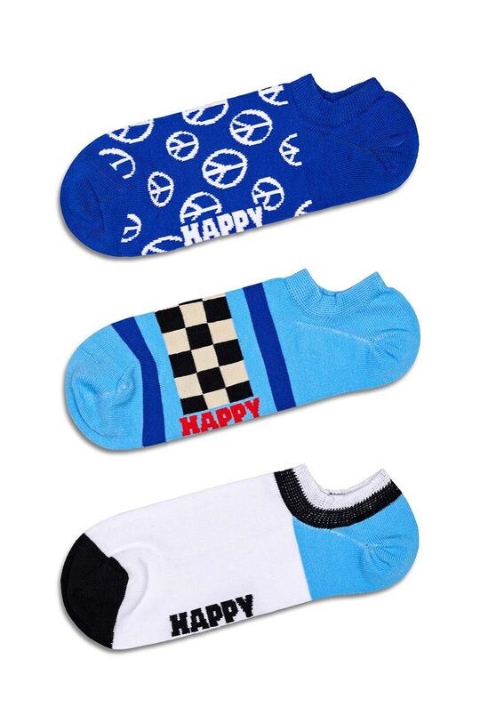 

Носки Blue Peace No Show (3 пары) Happy Socks, синий