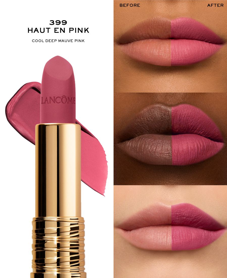 Матовая губная помада L'Absolu Rouge Drama Lancôme, цвет 399 - haut en pink — фото 3