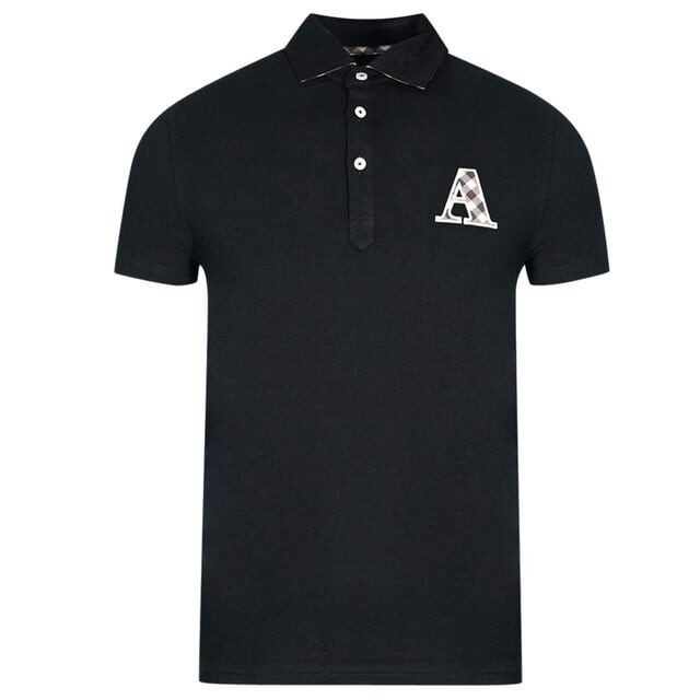 

Рубашка-Поло в клетку с логотипом Aquascutum, черный, Серый, Рубашка-Поло в клетку с логотипом Aquascutum, черный