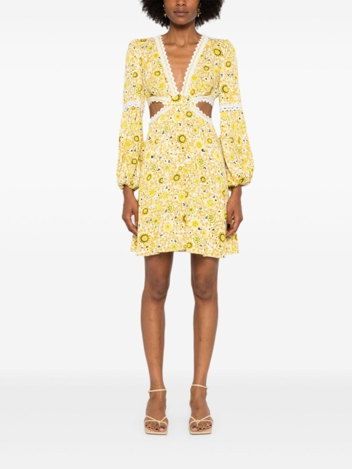 

DVF Diane von Furstenberg платье мини Kimmie с цветочным принтом, белый