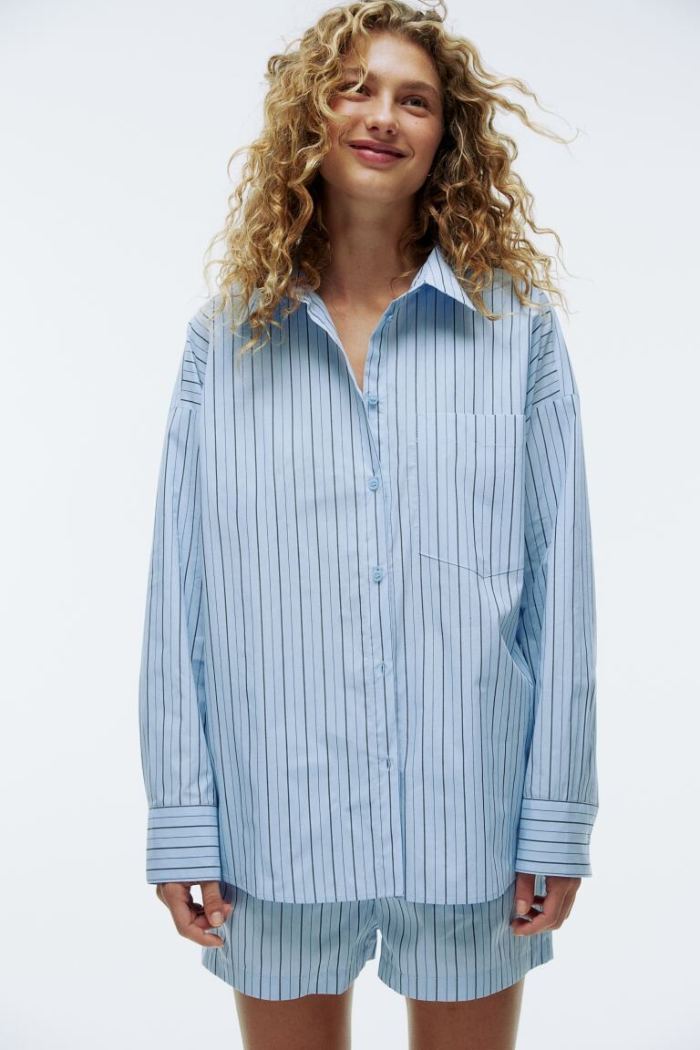 

Хлопковая блузка H&M, синий