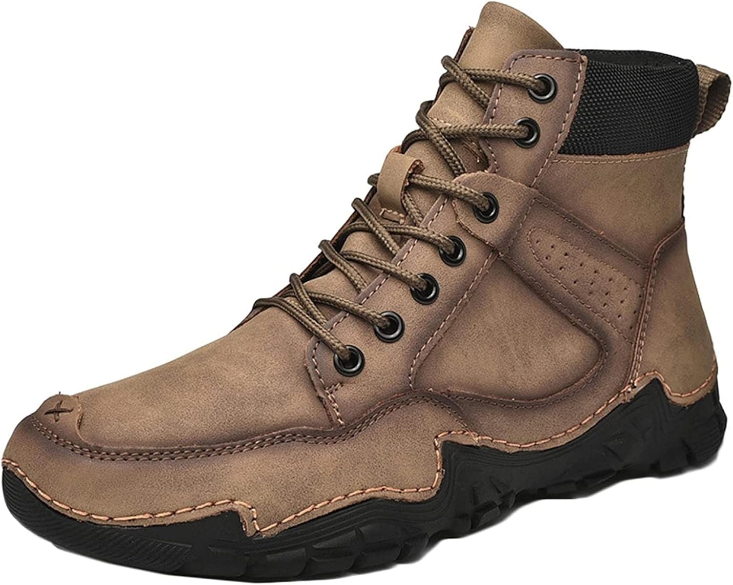 

Мужские походные ботинки Yiozoi с высоким голенищем, шнуровкой, для улицы, ветронепроницаемые, осенние и зимние, нескользящие, удобные, повседневные рабочие ботинки до щиколотки, Khaki