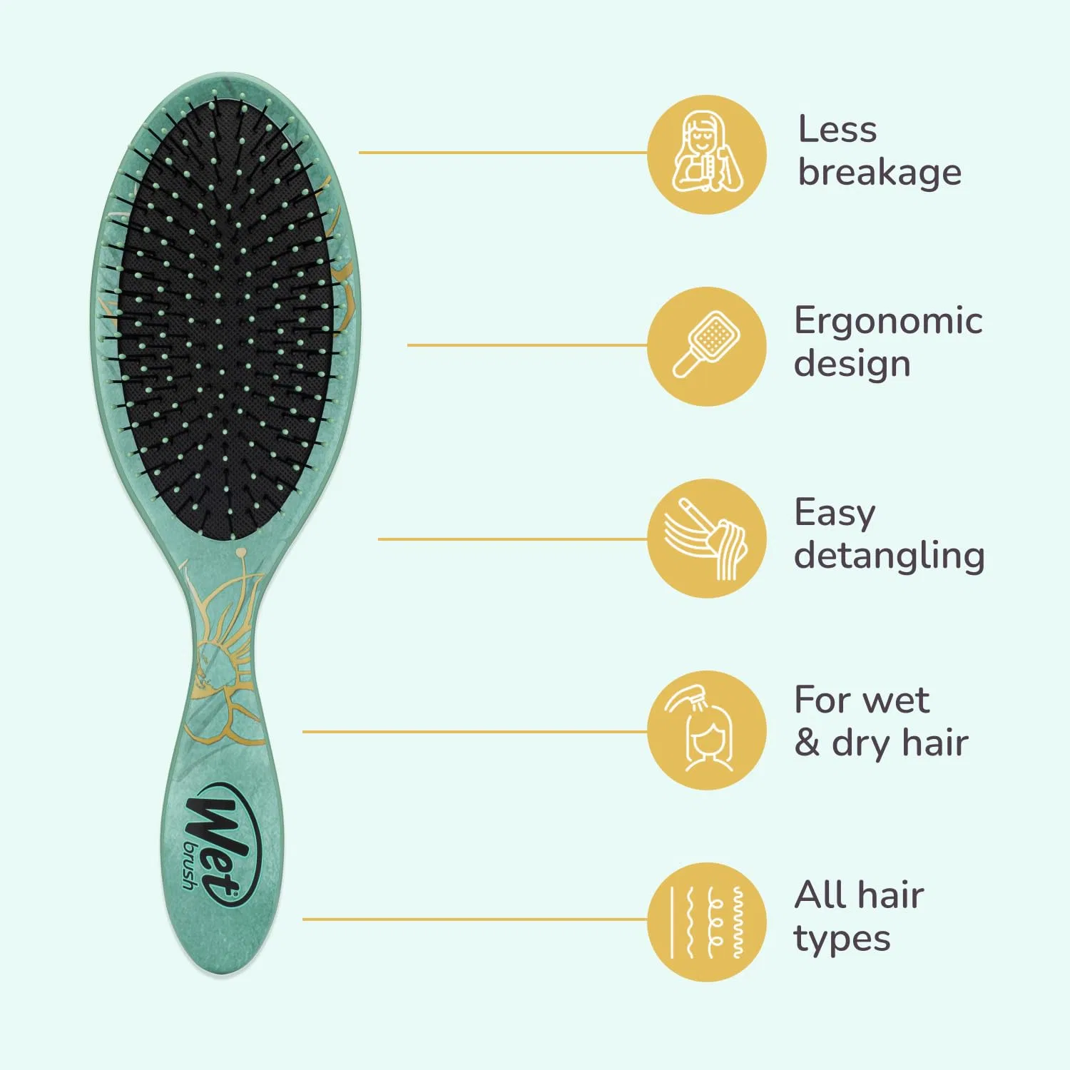 Расческа Original Detangler от WetBrush, Disney Princess Tiana Wet Brush — фото 4