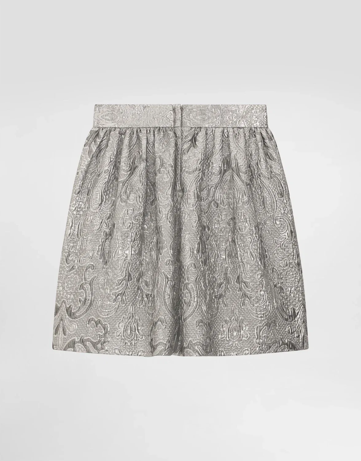 Юбка из жаккарда ламе DOLCE & GABBANA, серебряный — фото 2