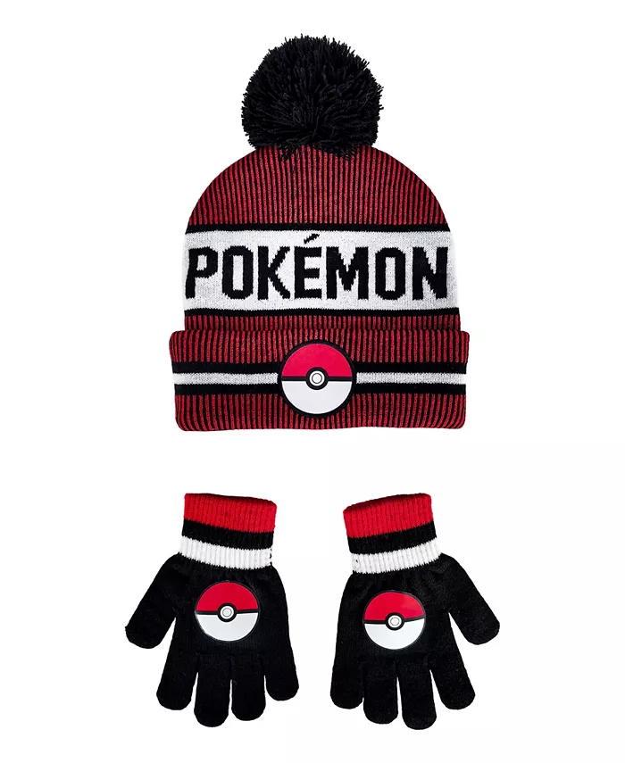 

Набор шапки и перчаток Big Boys из 2 предметов Pokemon, красный
