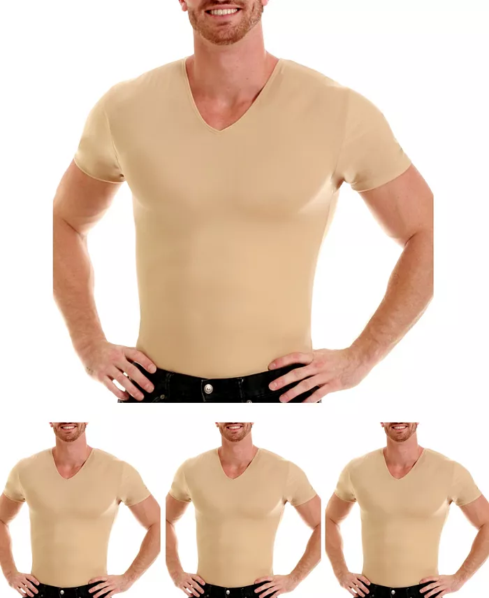 

Мужские футболки с V-образным вырезом Insta Slim 3 Pack Compression, короткий рукав, размеры Big & Tall Instaslim, коричневый/бежевый
