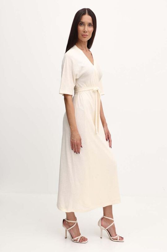

Льняное платье Max Mara Leisure, бежевый