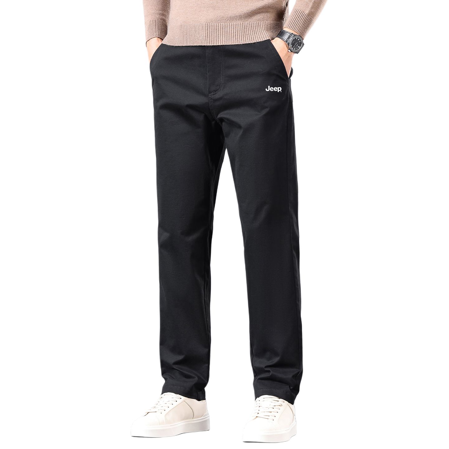 

Повседневные брюки Unisex Moderate Straight Fit Jeep, черный