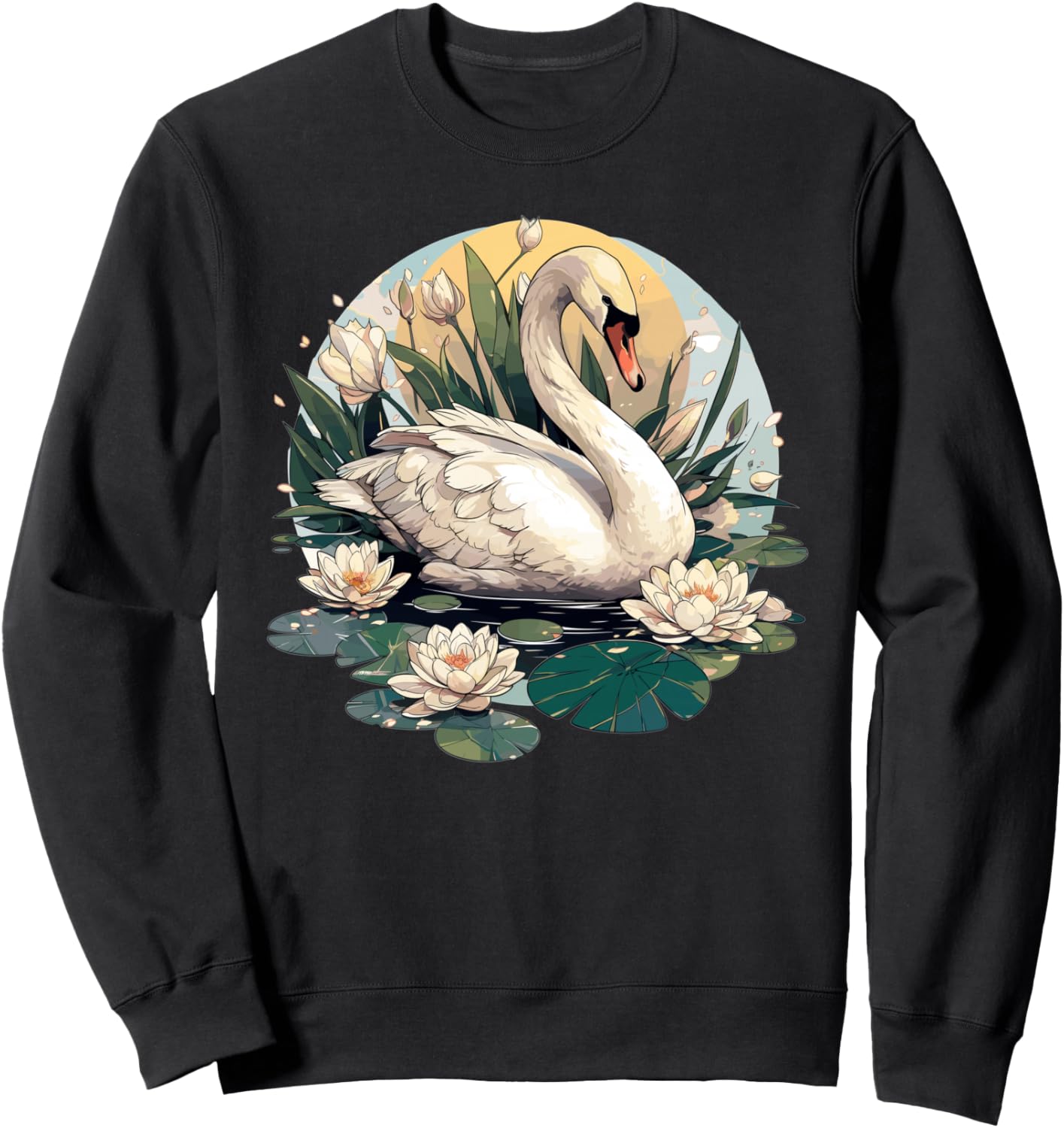 

Толстовка с изображением лебедя Swan Animal, черный