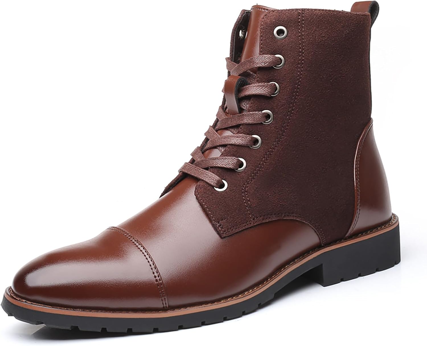 

Мужские ботинки челси на шнуровке, повседневные ботинки для мужчин, ботинки для мужчин из искусственной кожи Generic, коричневый