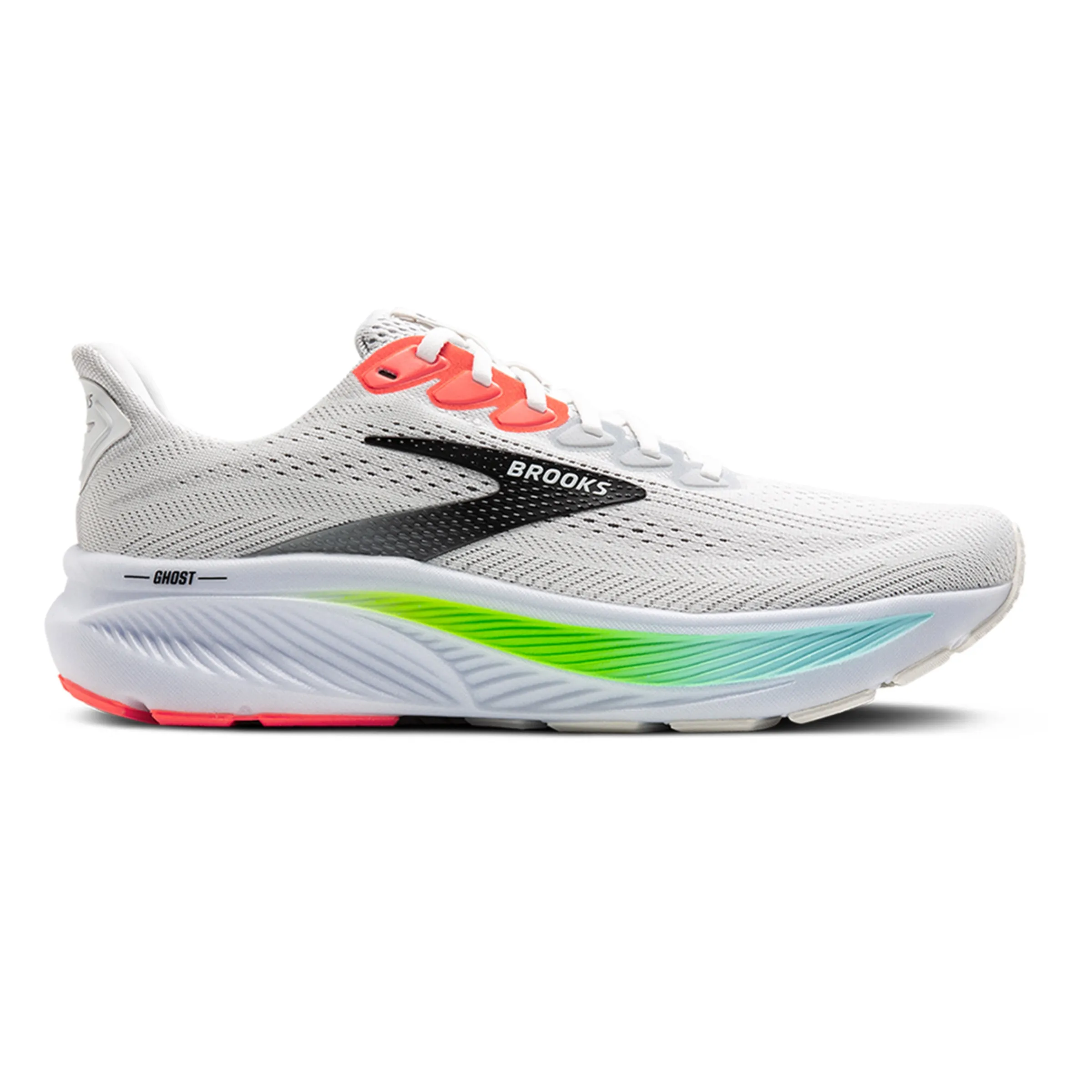 

Беговые кроссовки Ghost 17 для мужчин Brooks, белый/зеленый
