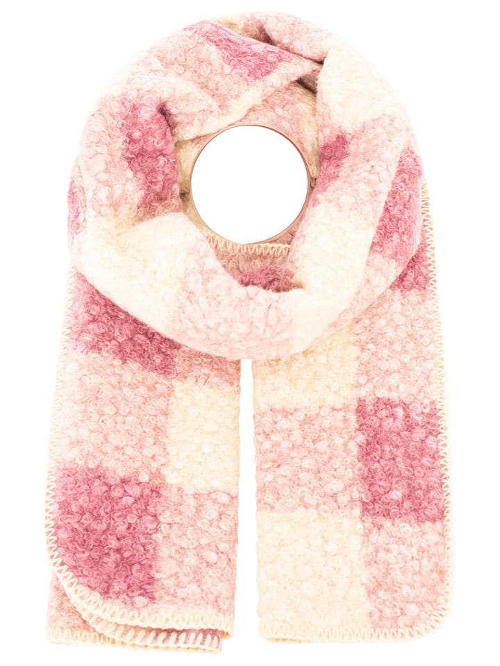 

Zwillingsherz Шарф "Каро и Тедди" кремово-розового цвета - (Д)180 x (Ш)60 см