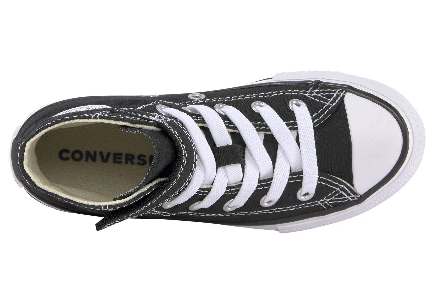 Кроссовки Converse "CHUCK TAYLOR ALL STAR 1V EASY-ON Hi" с застежкой-липучкой детские, черный — фото 4