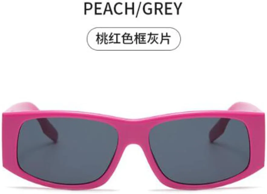 

Солнцезащитные очки PUB Fashion маленького квадратного размера с широкими дужками, устойчивые к УФ-излучению, для мужчин и женщин, Peach Red Frame Grey Flakes