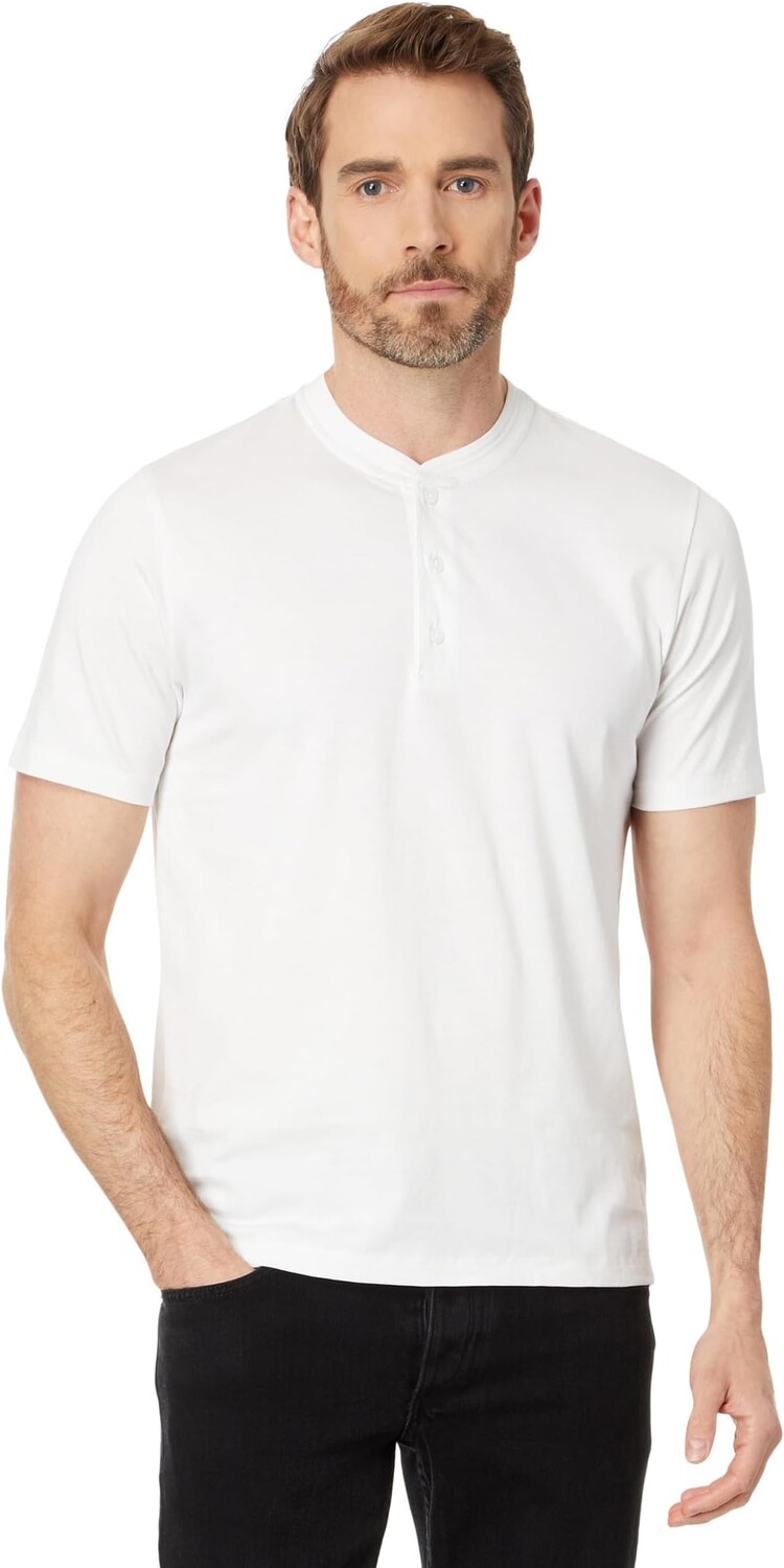 

Футболка Vince Pima Short Sleeve Henley, цвет Off-White