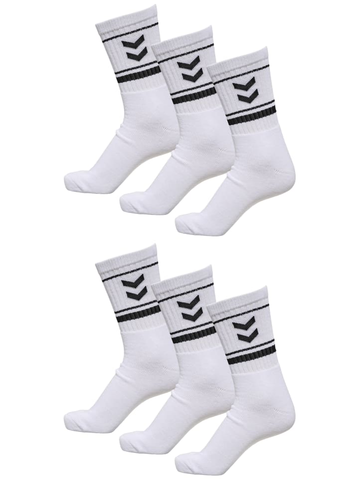 

Носки Hummel 6-er Set Sport Freizeit Basic Socken mit Logo, цвет Weiß-Schwarz