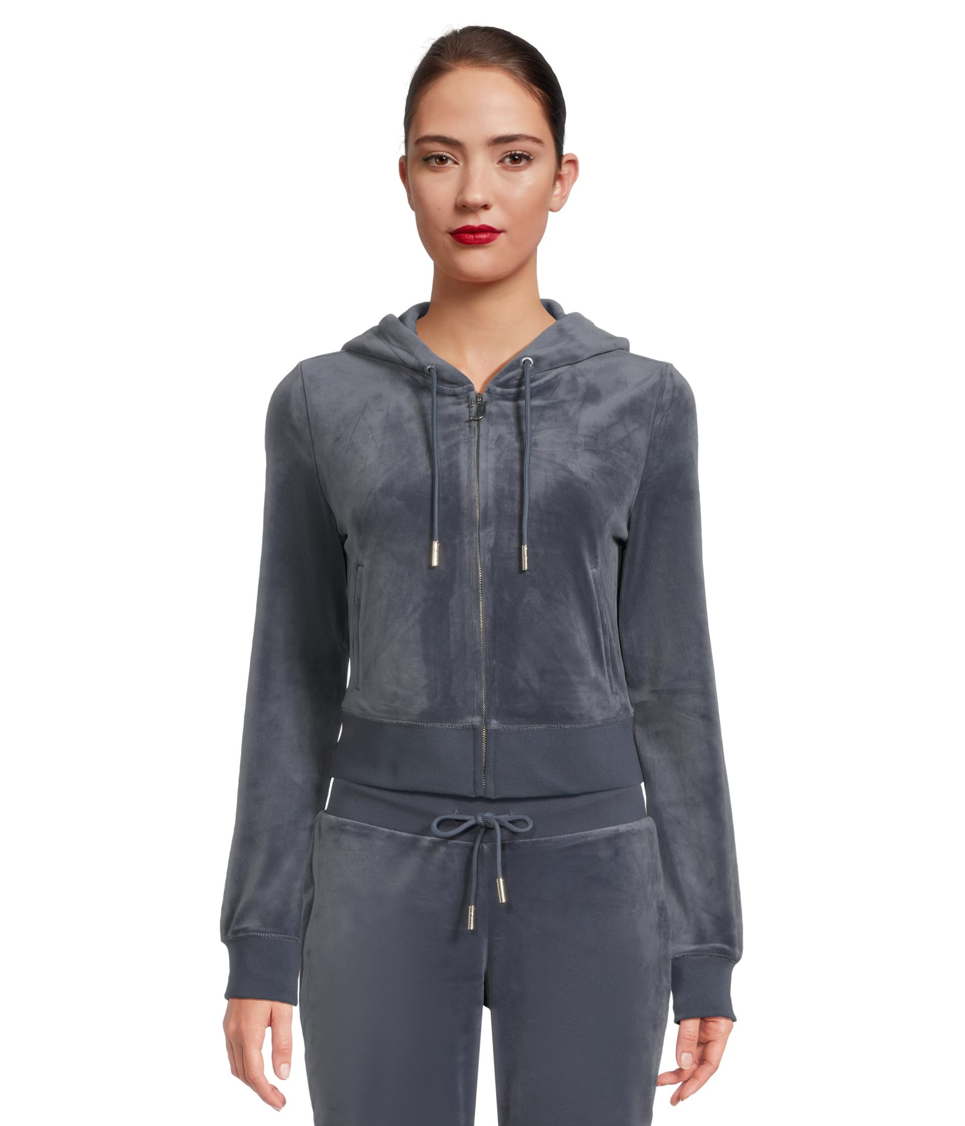 

Худи Juicy Couture Solid Classic Juicy Hoodie With Back Bling, цвет Vintage Indigo