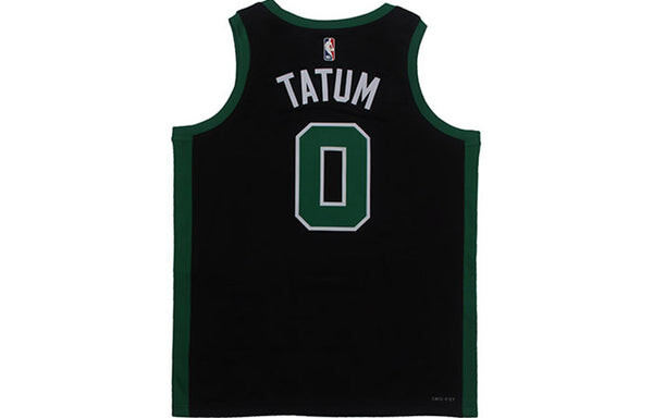 Майка Air Jordan NBA Sports Basketball Jersey Vest SW Fan Edition Boston Celtics Tatum No. 0 'Black Green', черный — фото 2