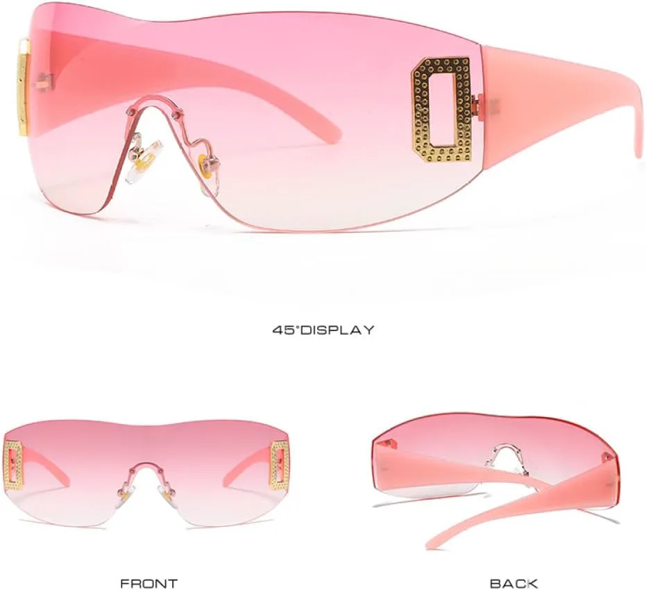 

Солнцезащитные очки One Piece для женщин, панк-спортивные солнцезащитные очки для мужчин, защитные очки-маски UV400 с буквенным логотипом XLUMIO, C3 Gradient Pink