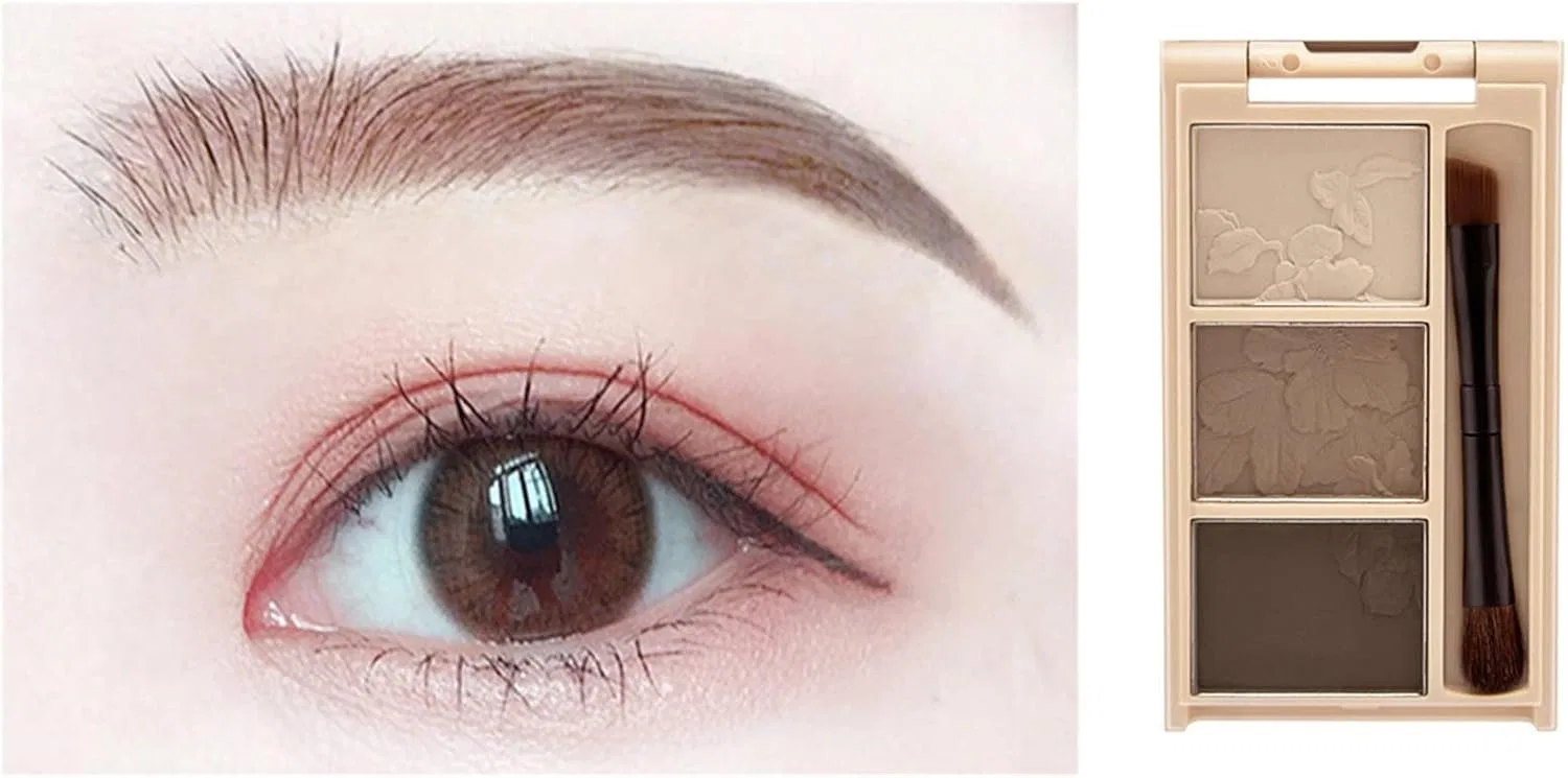 Пудра для бровей Tricolor 3D Contour Eyeshadow 6 г, светло-коричневая