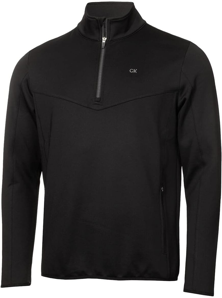 

Мужской эластичный гольф-свитер Calvin Klein Traverse с полумолнией, Black