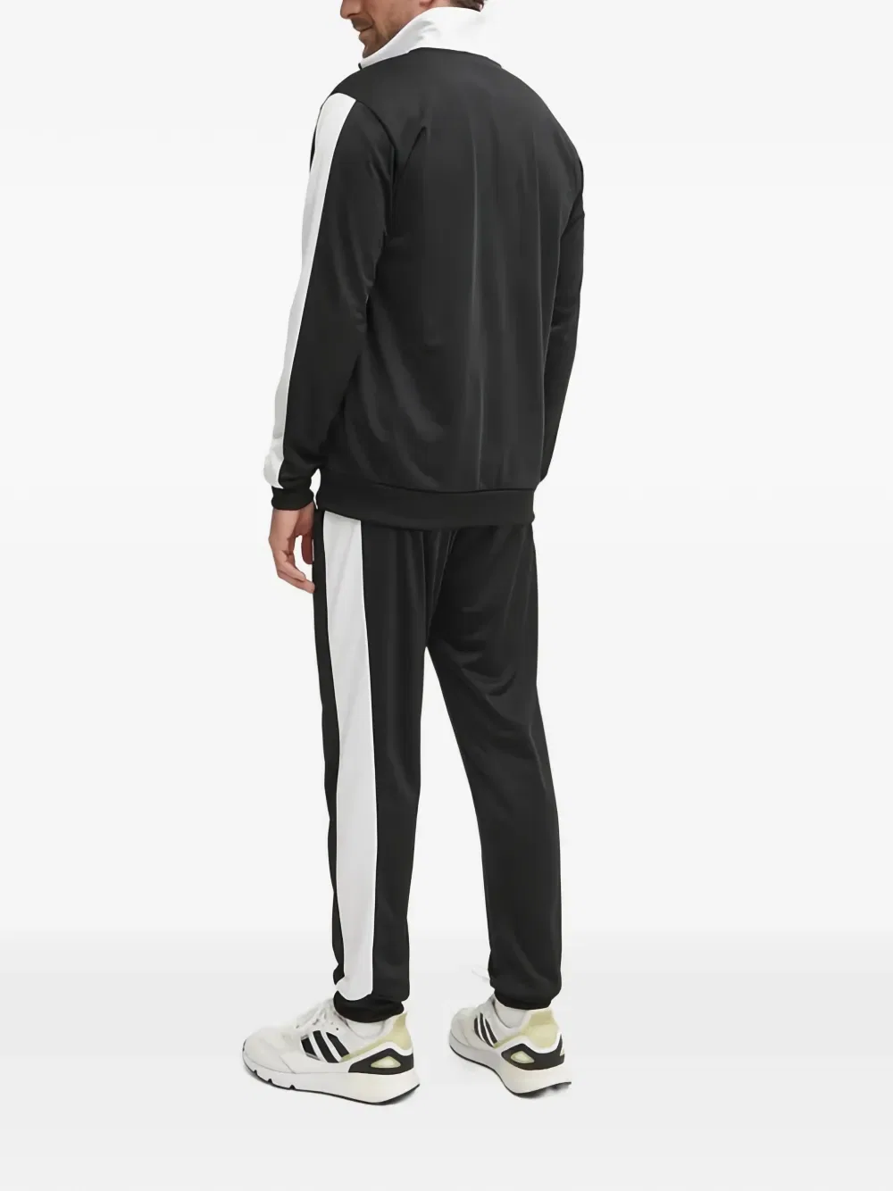 Спортивный костюм с полосатым логотипом Adidas, черный — фото 3