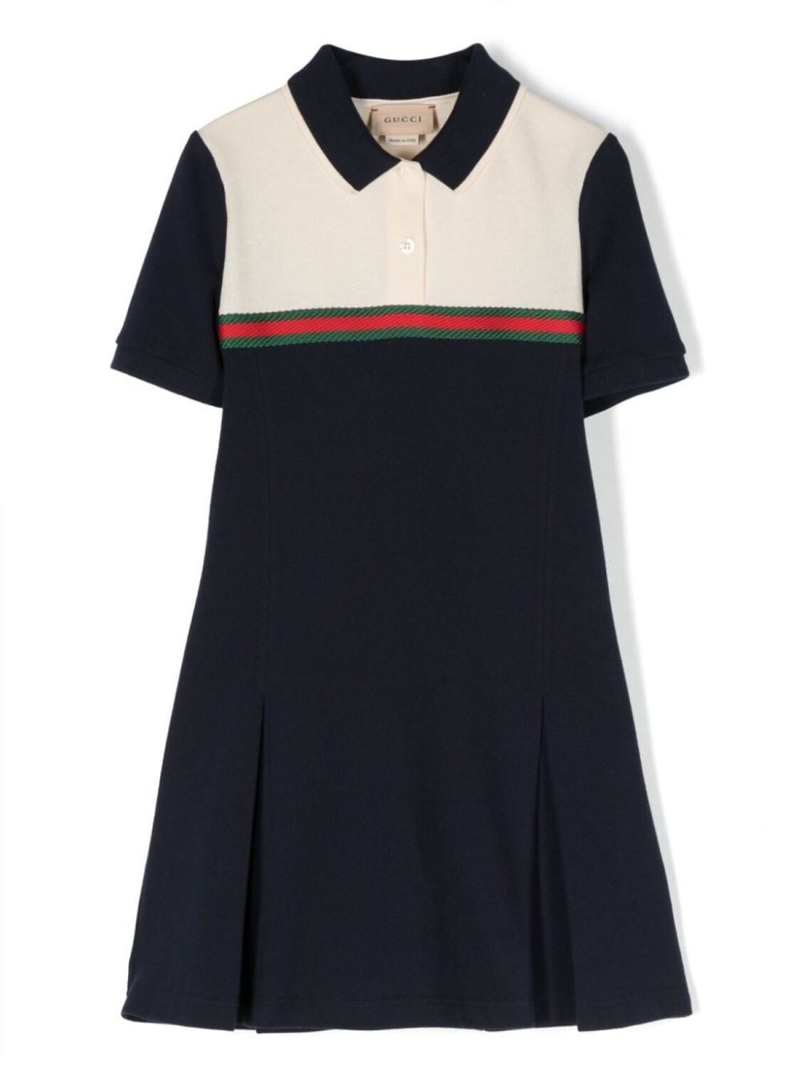 

Gucci Kids платье в стиле колор-блок с отделкой Web, синий