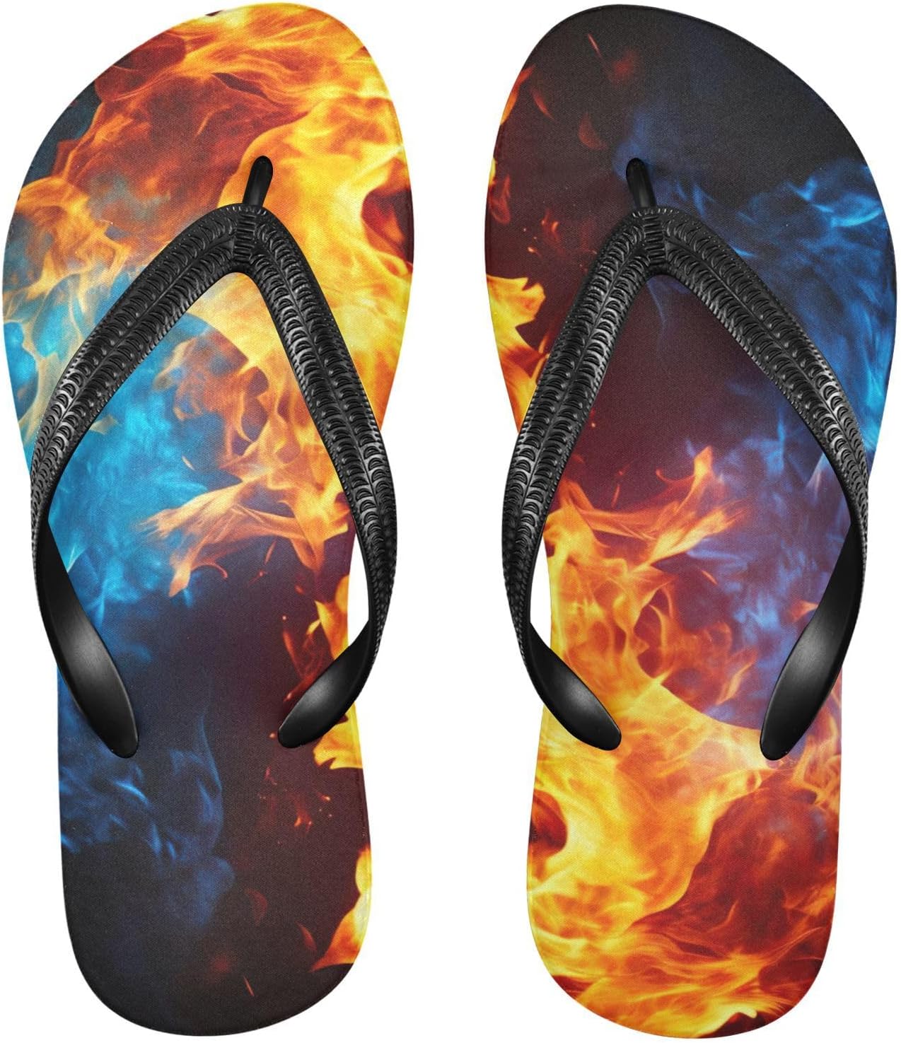 

Мужские и женские сандалии STAYTOP синие и красные с огненным принтом, пляжные шлепанцы, душевые сланцы