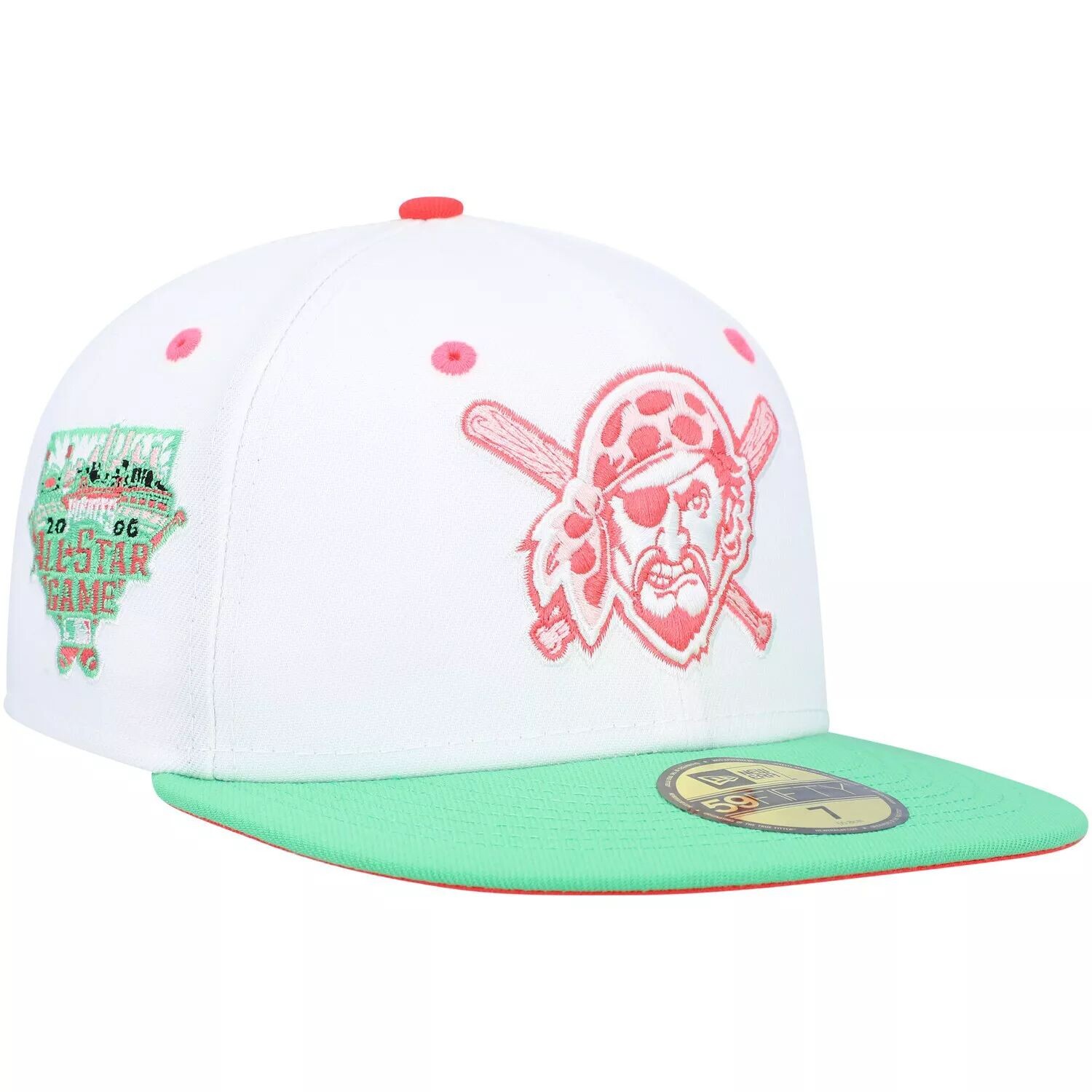 

Мужская облегающая шляпа New Era белого/зеленого цвета Pittsburgh Pirates Watermelon Lolli 59FIFTY