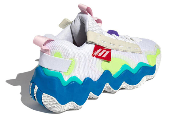 Кроссовки adidas Exhibit B Wear-resistant Non-Slip White Green Blue, белый — фото 4