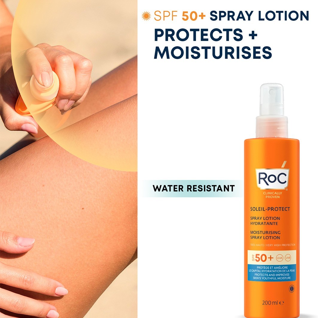 Солнцезащитный крем soleil-protect moisturising spray lotion Roc, объем 200 мл — фото 3