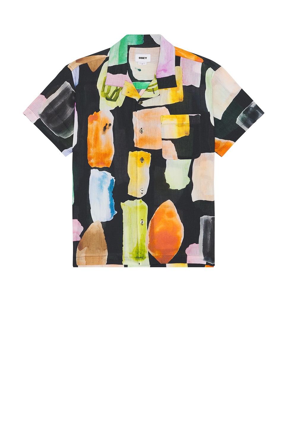 

Jems рубашка из тканого материала с коротким рукавом Obey, black multi