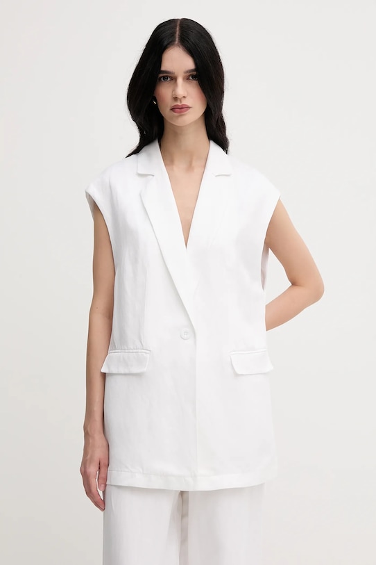 

Жилет с добавлением льна Marc Aurel, белый