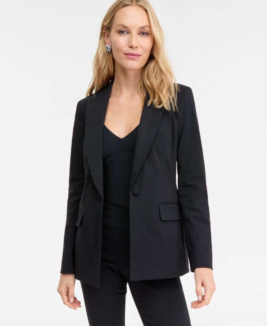 

Женский пиджак с отделкой, эксклюзивно от Macy's INC International Concepts, Deep Black