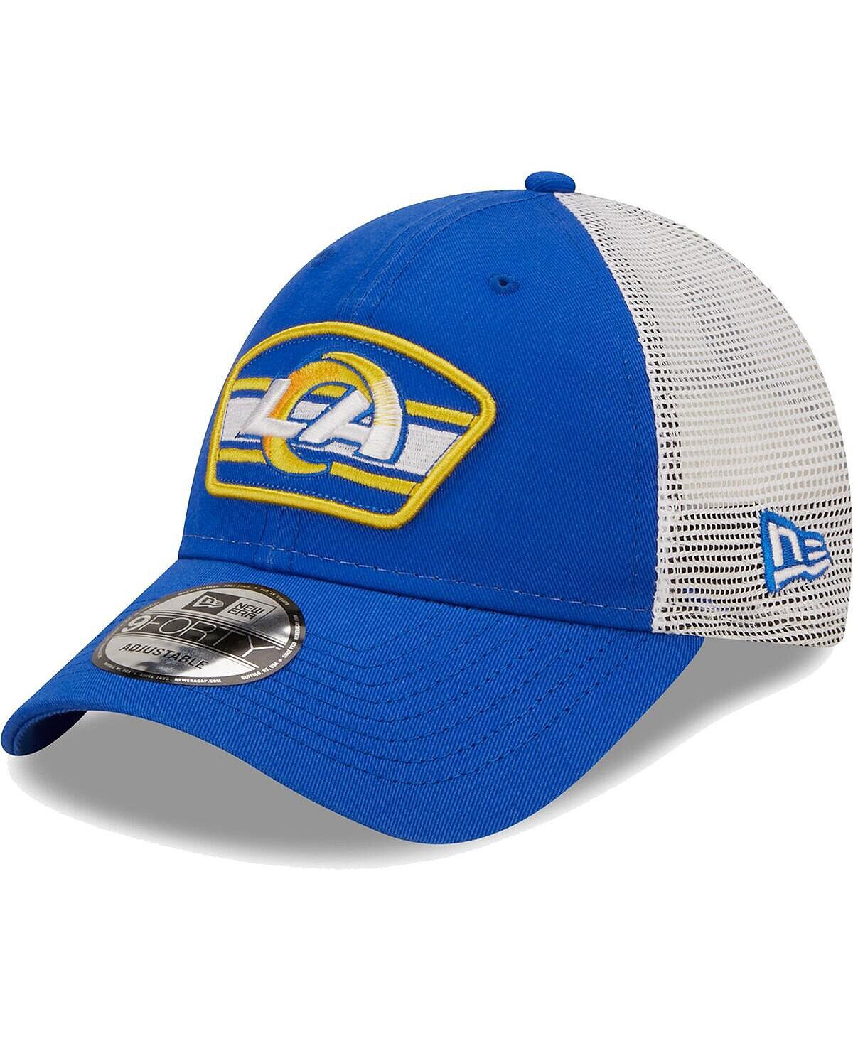 

Мужская королевская белая кепка с логотипом Los Angeles Rams Trucker 9FORTY Snapback New Era