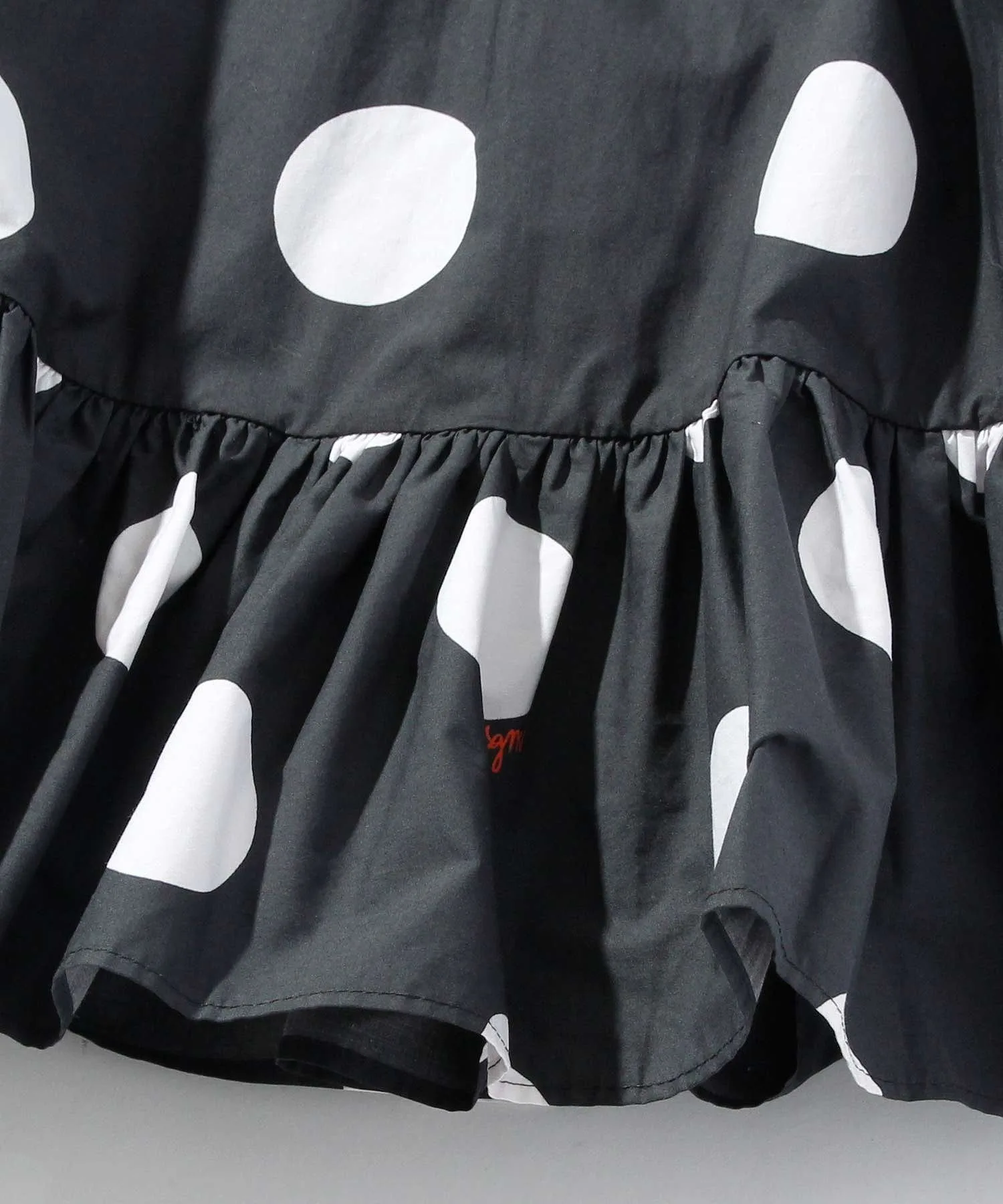 (K)MSGM/MSGM Детская и подростковая хлопковая юбка в горошек, Black — фото 4