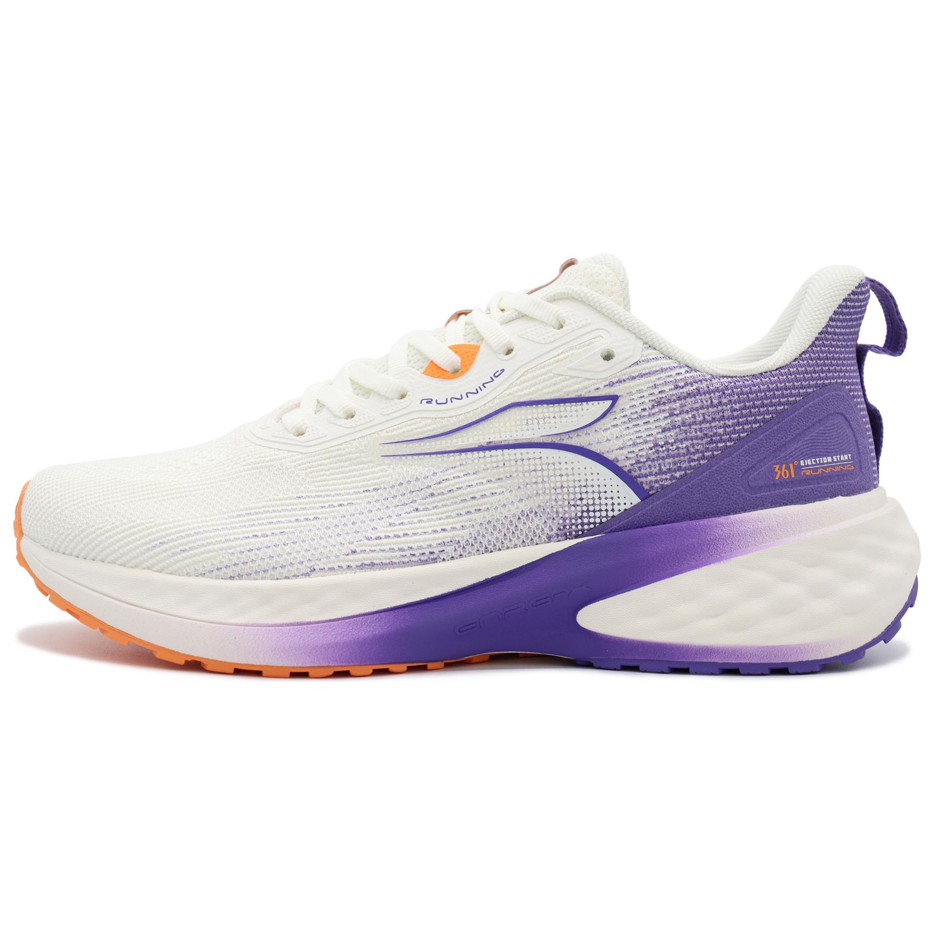 

361° Износостойкие мужские низкие повседневные беговые кроссовки бело-фиолетовые Feather White/Ultraviolet, цвет Feather White/Ultraviolet